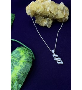 Kelebek Larvası Model Zirkon Taşlı Gümüş Kadın Kolye