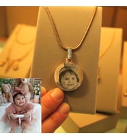 316L Paslanmaz Çelik Fotoğraflı Kolye Kişiye Özel Lazer Kazıma Altın Renk Plaka Kolye Anlamlı Hediye (Rose Gold Altın)