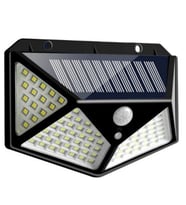Işık Sensörlü Güneş Enerjili Solar Duvar Kapı Kamp Bahçe Lambası Fotoselli Projektör 100 Led Lambalı