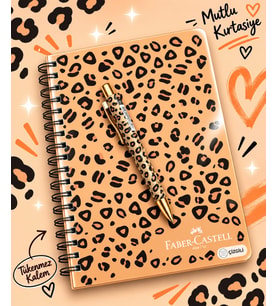 Faber Leo Karton Kapaklı Çizgili Defter 100 Yaprak 17*24 VE TÜKENMEZ KALEM KOMBİN