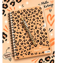 Faber Leo Karton Kapaklı Çizgili Defter 100 Yaprak 17*24 VE TÜKENMEZ KALEM KOMBİN