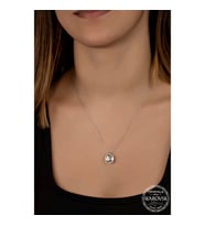 Swarovski Crystal Taşlı Kare Gümüş Kadın Kolye