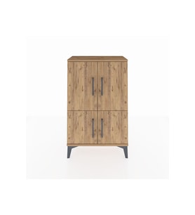 Arges Komodin 2 Raflı 4 Kapaklı 60x30x96 Çam-Çam
