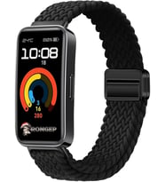 Lexroo Huawei Band 10-9-8 ile Uyumlu Örgü Loop Kordon Manyetik Tokalı Yumuşak ve Konforlu Huawei