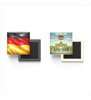 Buzdolap Magnetleri - Almanya Bayrağı ve Berlin Retro Tema - 2'li Set Magneti