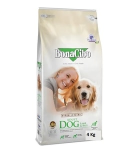 BonaCibo Adult Dog Lamb & Rice Kuzu Etli ve Pirinçli Yetişkin Köpek Maması 4 kg x 2 Paket