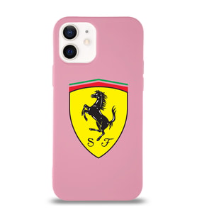 Apple iPhone 12 Mini  Lansman Kılıf Ferrari Tasarımlı Altı Kapalı İçi Kadife Kaplı  Kapak (Şeffaf)