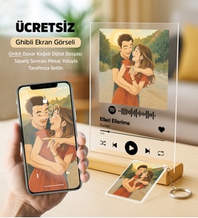 Ghibli Style Efekti Spotify Plak Anahtarlık Hediye (Model 1)