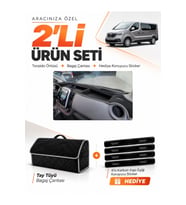 e-biz RENAULT TRAFIC KAPAKSIZ (2015-2022) Uyumlu Torpido Örtüsü + Tay Tüyü Çanta - Siyah-Gri - RE047