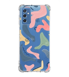 Samsung Galaxy M52  Köşe Korumalı Antişok Kapak Abstract Tasarımlı Şeffaf Silikon Kılıf