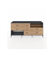 Hyperion Konsol 2 Raflı 7 Çekmeceli  220x44x99 Antrasit-Çam