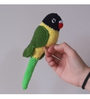 Amigurumi Kuş Muhabbet Kuşu siyah yeşil (Yeşil-Siyah)