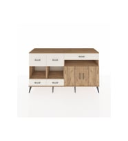 Kronos Konsol 4 Raflı 5 Çekmeceli 2 Kapaklı 176x59x99 Çam-Çam/Aytaşı