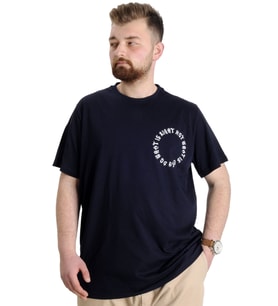 Mode XL Büyük Beden Erkek T-shirt WHAT IS 23151 Lacivert