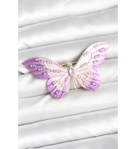 Lila Renk Kelebek Model Broş 5886