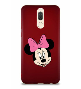 Huawei Mate 10 Lite Soft Premier Kapak Minnie Mouse-C Tasarımlı Silikon Kılıf - Mürdüm (Şeffaf)
