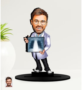 Kişiye Özel Karikatürlü Erkek Radyoloji Uzmanı- Doktor MDF Biblo