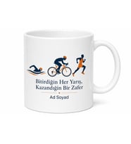 Triatlon Sporcusuna Hediye Yüz Bisiklet Sür Koş Dayanıklılık Temalı Kupa Bardak