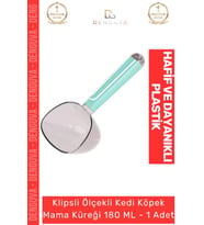 #MamaKüreği Klipsli 180 ml Hijyenik Evcil Hayvan Porsiyon Kontrolü Ölçekli Kedi Köpek Mama Küreği -