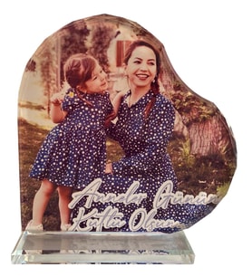 Anneler gününe Özel Resim Baskılı Kristal Plaket, Hediye Resimli kristal plaket