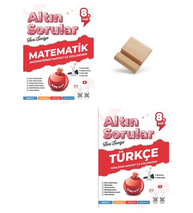 Nartest LGS 8. Sınıf Altın Sorular Matematik ve Türkçe Soru Bankası + Telefon Standı