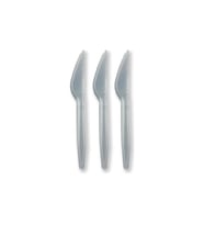 Gri Renk Lüks Plastik Bıçak 25 Adet TG-V 12655