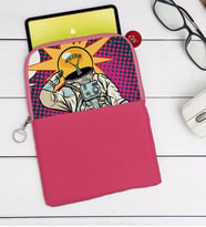 BK Gift Pop Art Tasarımlı Taşınabilir Koruyucu Tablet Kılıfı & Organizer Çanta - Pembe-9