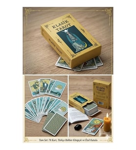 Klasik Tarot Destesi - Türkçe Kılavuz Kitapçıklı Tarot Seti 78 Kart - Rider Waite Tabanlı