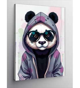 Kanvas Tablo Hoodie Giyen Panda