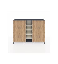 Hyperion Dolap 14 Raflı 8 Kapaklı 220x44x163 Antrasit-Çam/Aytaşı