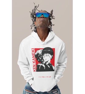 Ken Kaneki Tokyo Ghoul Baskılı Unisex Oversize Anime Karakter Hoodie
