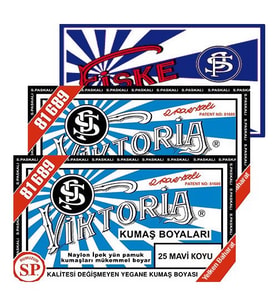 Viktoria Kumaş Boyası Mavi Koyu 2Pk+Fiske Sabitleme 1Pk