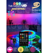 3 Metre NeoGlow Serisi RGB LED Şerit – 20 Tuşlu Ses Kontrollü Tak Çalıştır Işık Bandı 60 Çipli