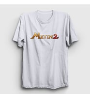 Presmono Unisex Beyaz Logo Oyun Metin2 T-Shirt 522590tt (Beyaz)