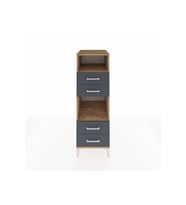 Kronos Dolap 2 Raflı 4 Çekmeceli 44x59x134 Çam-Antrasit