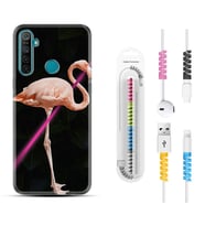 Realme 5i 5 Pro 6i 7 Pro 8 Kılıf Kablo Koruma Spiral Silikon Line Filamingo 1776