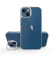 iPhone 13 Kılıf Skuba Köşeleri Korumalı Kamera Standlı Kılıf (Gümüş)