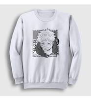 Presmono Unisex Beyaz Yuji Itadori Anime Jujutsu Kaisen Sweatshirt 316501tt