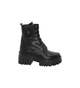 Mergenshoes 3089 Siyah Fermuarlı Bağcıklı Kadın Bot