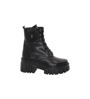 Mergenshoes 3089 Siyah Fermuarlı Bağcıklı Kadın Bot