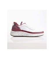 EK Ms Baccio 6013 Kadın Hakiki Deri Casual Ayakkabı (Beyaz - Bordo)