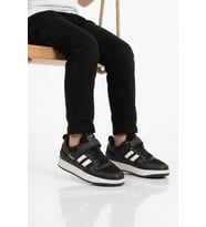 Cool Siyah Fileli Hafif Cırtlı Unisex Çocuk Spor Ayakkabı Stella F