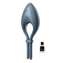  Bullseye Dark Blue Telefon Kontrollü Güçlü Tutuşlu Titreşimli Ayarlanabilir Penis Halkası+Jel