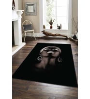 Siyah Arap Kızı Zenci Kız Kaymaz Taban Dekoratif Halı AR102 - 100 x 160 cm