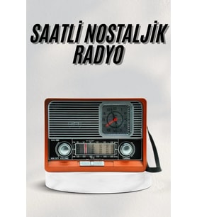 Nostaljik Radyo Aux Usb Sd Kart Girişli Şarjlı Bluetooth Bağlantılı