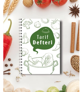 Tarif Defteri - Yemek Tarifleri İçin Not Defteri/100 YAPRAK / 5 BÖLÜM /15 cm x 21 cm