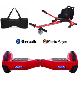 Citymate Elektrikli Kaykay Hoverboard Akıllı Denge 6.5 Inch + HoverKart + Çanta EXTREM PAKET81 Kırmızı