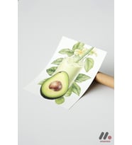 Avokado Smoothie Posteri, Çerçevesiz Yüksek Kalite Duvar Afişi - Mutfak Dekorasyonu
