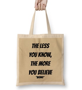 Bono Quotes Gift Bez Çanta Uzun Saplı
