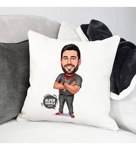 Kişiye Özel Erkek Hakem Karikatürlü Yastık